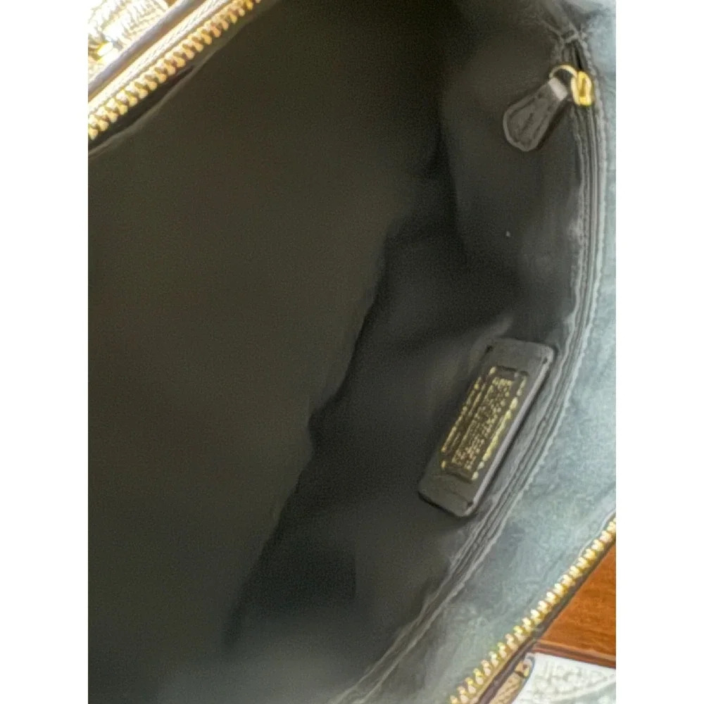 Coach Sierra Satchel Metallic‎ Crossgrain Leather Dome Bag Champagne F22313